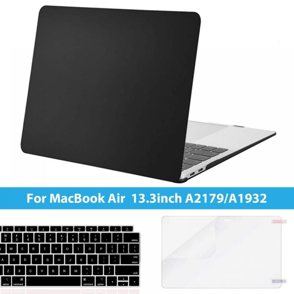 Hard Case Cover for MacBook Air Pro 11 13 15 16 Touch Bar A2159 A1989 A1932 with Keyboard Cover Protector,Crystal Black,Pro 13 Touch Bar 