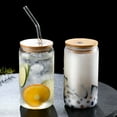 thumbnail image 3 of Shoreew Color Changing Glass Cups with Lids Straws 16/20oz Cartoon Summer Iced Coffee Cold Tumbler Personalized Glass Drink Container, 3 of 7