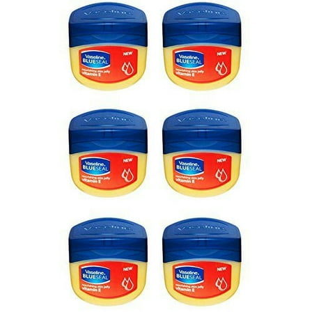 Vaseline BlueSeal Nourishing Skin Jelly 1.7oz (50ml) Jar with Vitamin E (Pack of 6)