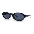 thumbnail image 4 of Trendy Retro Micro Oval Dad Fashion Plastic Sunglasses All Black, 4 of 8