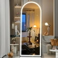 thumbnail image 5 of Simple Deluxe 71"x26" Arched Full Length Mirror with LED Lights, Mirror with Stand, Body Floor Mirrors with Dimming & 3 Color Lighting, Wall Mounted Mirrors for Bedroom, Dressing Room, Cloakroom, 5 of 7