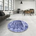 thumbnail image 3 of Ahgly Company Indoor Square Patterned Sapphire Blue Area Rugs, 6' Square, 3 of 6