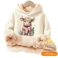 thumbnail image 5 of Girls Hoodie Lined Pullover Warm Winter Kids Casual Top with Cute Print Clothes, 5 of 5