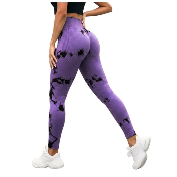idosla 3D Compression Leggings for Women, High Waist Tummy Control Yoga Pants, Butt Lifting &Smooth Leggings (Dark Purple, XL)