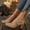 Brown, variant on Aobny Pumps Shoes Woman Shoes Pumps Chunky Closed Toe Heels High Heels Shoe Black Soft Toe Round Toe Hook & Loop Mid Heel Comfortable Shoes for Women,Size 37