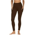 thumbnail image 6 of Moxiu Yoga Leggings with Pockets for Women Butt Lifting Strethcy High Waisted Athletic Tummy Control Pants for Running Yoga Workout 2025 Brown,XL, 6 of 9