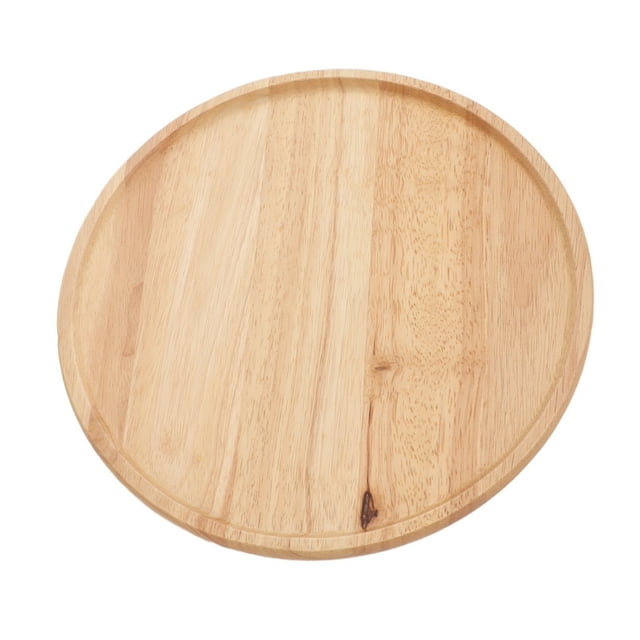Assiette en Bois, Simple Plateau de Service Multifonctionnel Rond Anti Déformation pour Salon