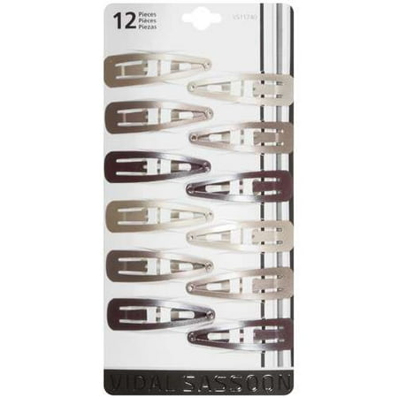 Vidal Sassoon Metal Contour Snap Clips, 12 Pack