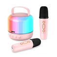 thumbnail image 1 of Altavoz Colorido Portátil Karaoke Bluetooth Con 2 Micrófonos Belug Rosa, 1 of 5