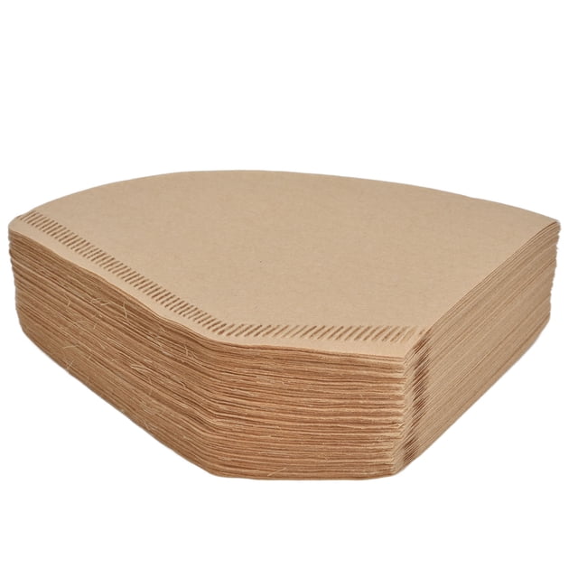 100 filtros de café desechables de pulpa de madera natural para 2 a 4 tazas.