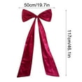 thumbnail image 3 of hengsof 120cm Extra Large Red Satin Bow Christmas Tree Topper Long Streamers Decor for Tree Home Holiday Living Room Accents Perfect for Christmas, 3 of 7