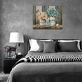 thumbnail image 6 of Farmhouse Wall Art Rustic Bathroom Decor Country Flower Hummingbird Pictures For Wall Today I Choose Joy Canvas Print Artwork For Bathroom Living Room Bedroom Framed 16"x12", 6 of 6