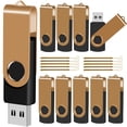 thumbnail image 1 of Unidad flash USB EASTBULL de memoria USB 2.0 de 4 GB, paquete de 10 unidades, color dorado, 1 of 7