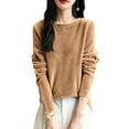 thumbnail image 4 of Endives Womens Thermal Underwear Top Crew Neck Plush Top Long Sleeve Thin Fashion Pullover Tops Plus Size S-5XL, 4 of 4