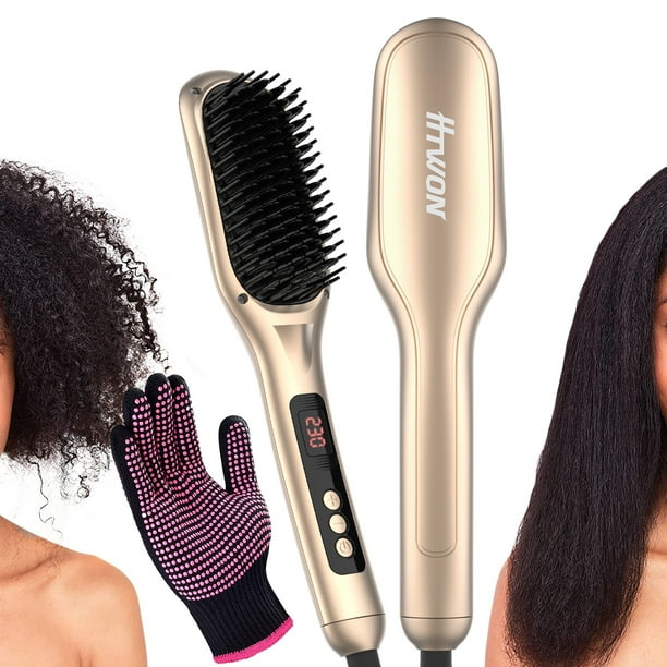 Elegant Choise Hair Straightener Brush,20s Fast Heating Hot Paddle Brush -  