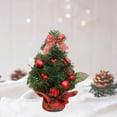 thumbnail image 4 of Árbol de Navidad de mesa preiluminado, adorno navideño realista y decorativo. Tartán, 4 of 7