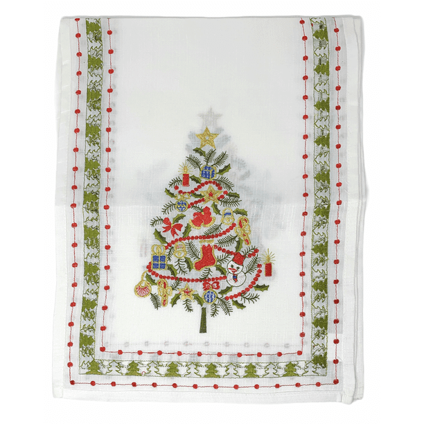 13-Inch x 72-Inch Northeast Home Cotton Canvas Table Runner Blue with White Sunflowers 