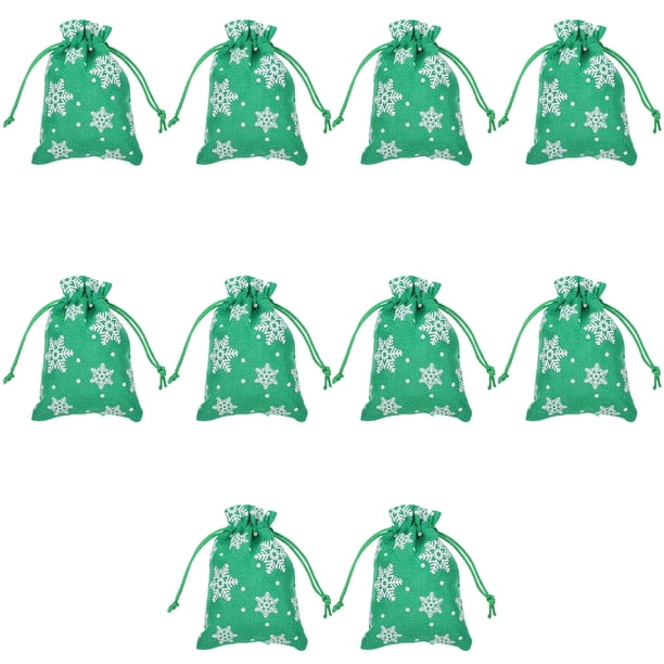 10pcs Bolsas de regalo con cordón de cordón creativo bolsas de regalo de Navidad Candy Bolsas de almacenamiento de dulces