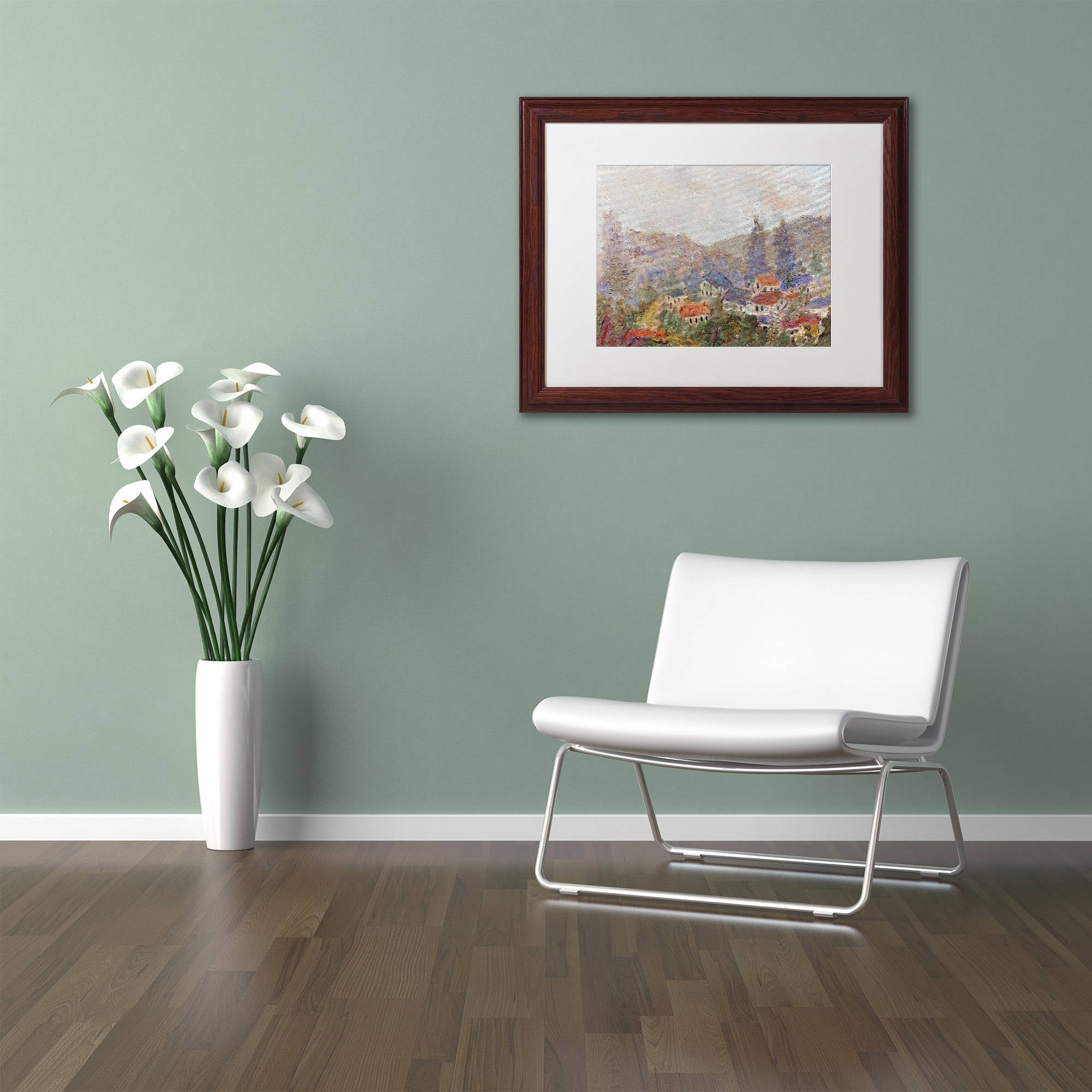 Trademark Fine Art "Misty Morning" Canvas Art by Manor Shadian White Matte, Wood Frame