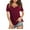 Burgundy, variant on Summer Tops for Women Shirt Trendy Short Sleeve Casual Flared Sleeves V Neck Solid Loose T-Shirt Blouse Hot Pink