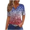 thumbnail image 2 of Puntoco top Con Botones Y Cuello En V Con Estampado Del Día De La Independencia Para Mujer, Color Blanco L, Regalo Para Mujer, 2 of 5