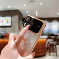 thumbnail image 3 of Compatible with iPhone Case,Glitter Gradient Electro Plated Heart Bumper [Large Viewport Design & Camera Lens Protection] Clear Soft Shockproof Cover Phone Case (Pink,iPhone 13 Pro Max), 3 of 6