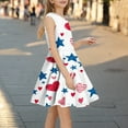 thumbnail image 7 of FamilyThread Girls Summer Dresses Patriotic 4th of July American Flag Dresses Flare Sleeveless Summer Round-Neck Dresses For 3-14Y, 7 of 7