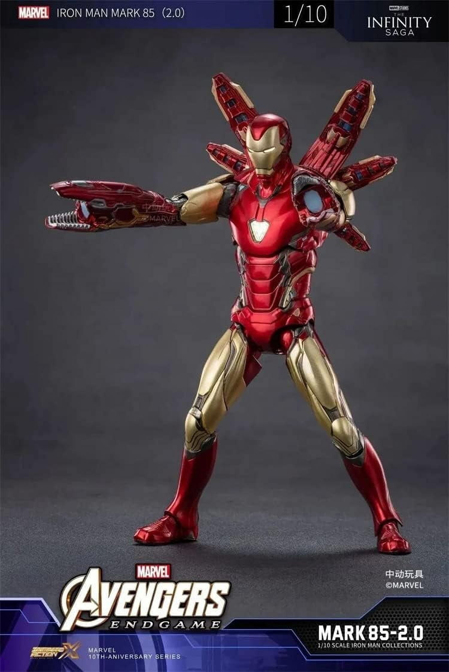 ZhongDong Toys Iron Man MK85 2.0 1/10 Scale Age 12-100 Action Figure, PVC (6")