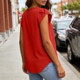 thumbnail image 5 of Bixock Summer Shirts for Women Tank Tops Solid Color Crew Neck Short Sleeve Chiffon Casual Blouse Dress Vacation Clothing, 5 of 6