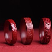Elegant Cinnabars FengShui Rings for Men and Women Luck Wealth Amulet to Enhances Mood and Attract Prosperity