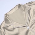 thumbnail image 6 of CUZIBR Matching Christmas Outfits Long Sleeve Satin Silk Button Down Solid Blouse And Trous Two Piece Clothes Fot Kids Soft Comfy Outfits Set,Beige,13-14 Years, 6 of 9