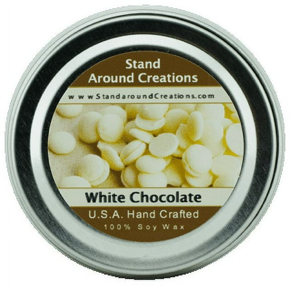 WHITE CHOCOLATE TIN 2-OZ. ALL NATURAL SOY CANDLE