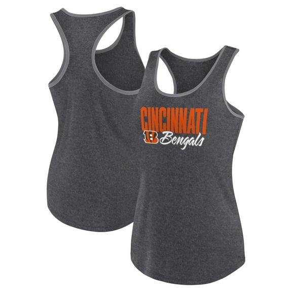 Women's Fanatics Heather Black Cincinnati Bengals Plus Size Fuel Tank Top