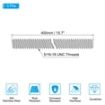 thumbnail image 2 of Uxcell Tige Entièrement Filetée 5/16 Pouces-18, 3 Pcs Filetage en Acier Inoxydable 304 Longueur 12 Pouces, 2 of 7