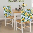 thumbnail image 5 of Summer Lemon Fruit Chair Covers Set of 8 White Flowers Blue Stripes Leaf Chair Back Covers Stretch Removable Washable Slipcovers Protector for Dining Room Kitchen Party Decor, 5 of 9