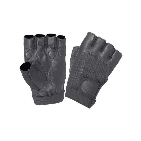 Men's Fingerless Leather Gloves,Black,Size - 3XL