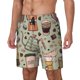 thumbnail image 1 of Fotbe Coffee Makers Macaroons Chocolate Traje de Baño para Hombre – Shorts de Natación de Secado Rápido con Forro y Bolsillos-Small, 1 of 6