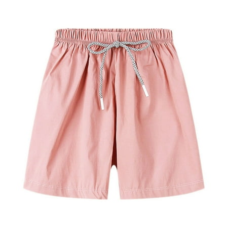 

Toddler Boys Girls Pants Short Casual Plain Color Fan Sports Lace Up Beach Summer Shorts Harem Children Trousers