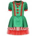 thumbnail image 2 of TiaoBug Miss Santa Christmas Performance Dancewear Bubble Short Sleeve Tutu Princess Dress Red 12, 2 of 7