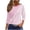 Hot Pink, variant on Lmueinov 3/4 Length Sleeve Womens Tops Geometric Printed Crew Neck Tunic Loose Fit Casual Blouses Striped Trendy T Shirt for Summer Fall Daily Wear