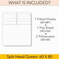 thumbnail image 5 of PRATYUX Split Head Queen Sheet Set - 1000-Thread Count 100% Egyptian Cotton - 4-PC Set - 15" Deep Pockets - 28" Split, White Solid, 5 of 7