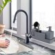 thumbnail image 4 of Wosthever Dispensador de jabón antideslizante de 8 piezas con dispensador de soporte de esponja de gran capacidad con esponja líquida de cocina Juegos de accesorios de baño Gris, 4 of 5