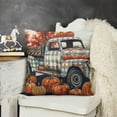 thumbnail image 2 of SHANXI Fall Pillow Covers Stripes Pumpkins Mason Jar Thankful Decor, Cushion Cases for Home Party Sofa Couch (Brown) 20x20in, 2 of 5