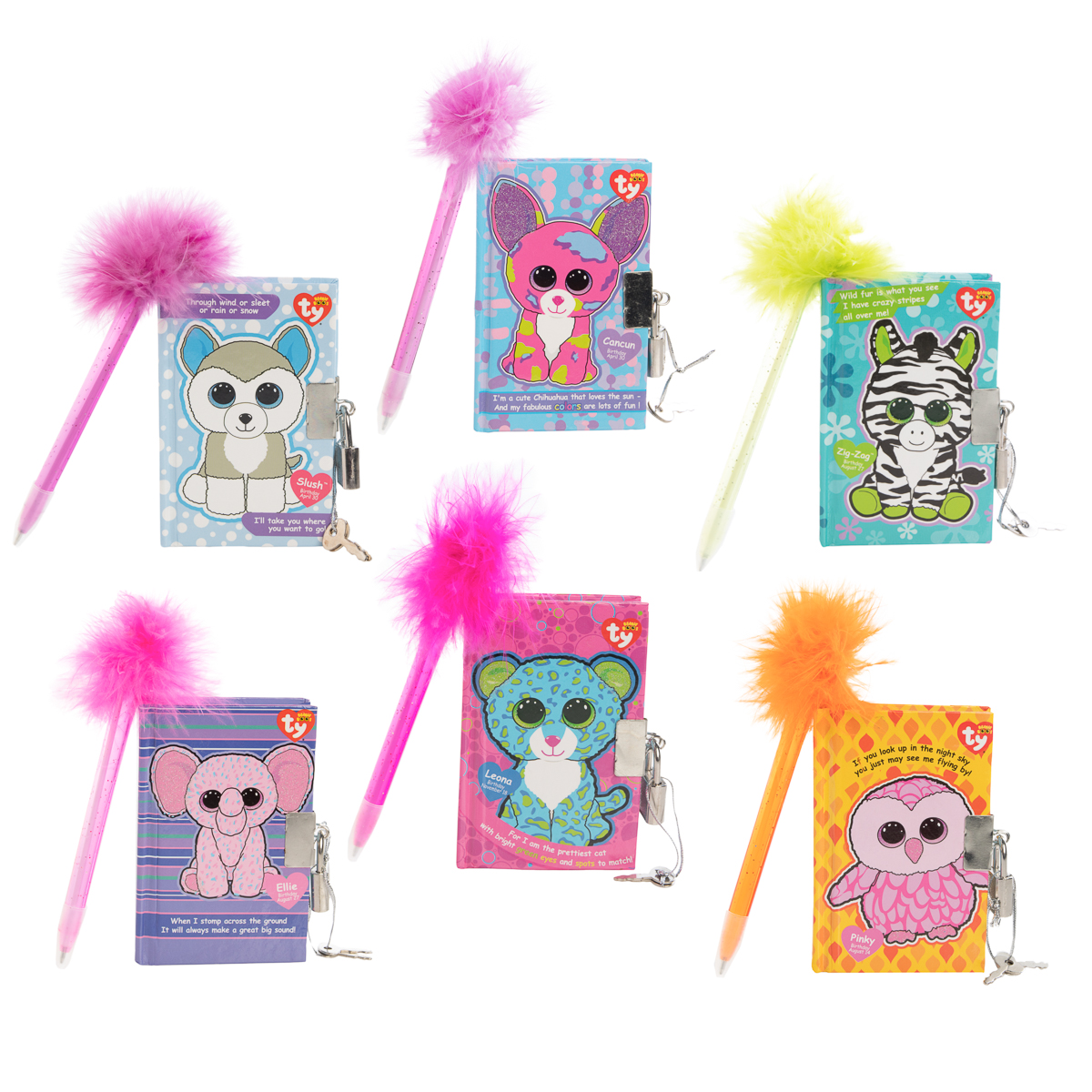 Ty Beanie Boos Mini Locking Diary With Pen Kids Journals For Girls Boys