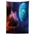 thumbnail image 2 of Space Outdoor Tablecloth, Tree of Life Theme with Moon Spiritual Mystery Futuristic Fantasy Mythical Picture, Decorative Washable Fabric Picnic Table Cloth, 58 X 84 Inches,Pink Blue, by Ambesonne, 2 of 2
