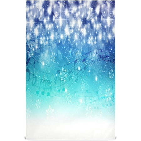 

Anyway.go Music Snow Background Kitchen Dish Towel Set of 6 Winter 18x28in Absorbent Dishcloth Reusable Cleaning Cloths for Household Use