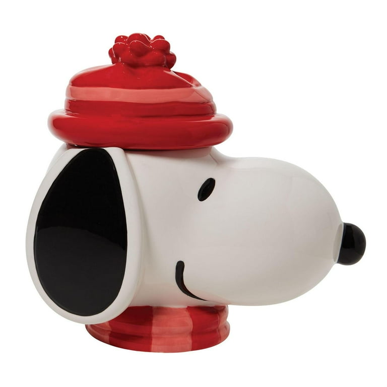 Enesco Peanuts Ceramics Snoopy Face Sculpted Canister Cookie