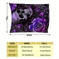 thumbnail image 3 of Luxurious Purple Rose & Skull Throw Blanket Gothic Style Soft Ideal for Travel Camping Office Home Decor Perfect Birthday Gift for All Ages Travel Blanket Unique Gift Item Artistic Design, 3 of 6