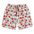 thumbnail image 3 of Uemuo Strawberries Pattern Men's Swim Trunks Hawaiian Beach Bathing Suit Swimsuits Beach Quick-Dry Shorts with Pockets-XX-Large, 3 of 9