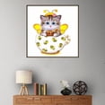 thumbnail image 4 of Gato de dibujos animados DIY 5D diamante pintura de decoración púrpura Amarillo Sunnimix Kit de pintura de diamantes, 4 of 7